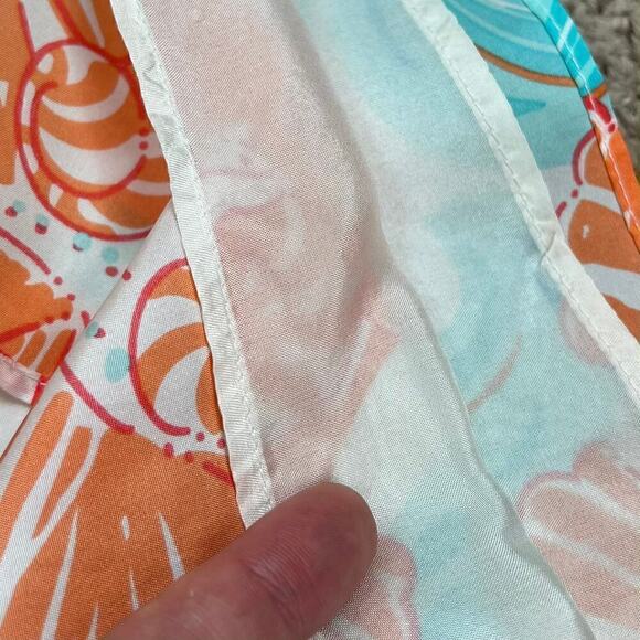 Lilly Pulitzer 100% Silk Kendall One Shoulder Dress Size 6 in Do the Wave Print - Picture 4 of 10